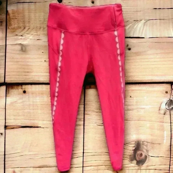 CALIA Hot Pink Scallop Mid Rise Essential 7/8 Athletic Leggings Size Small - Picture 1 of 4